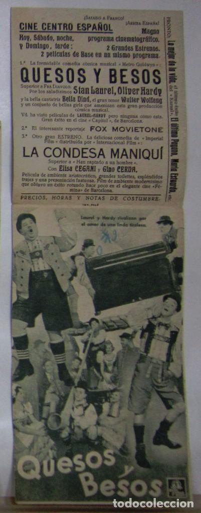 Cine: PTEB 071 QUESOS Y BESOS PROGRAMA DOBLE MGM STAN LAUREL OLIVER HARDY - Foto 2
