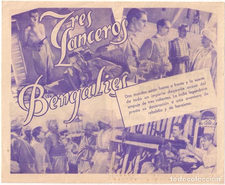 Cine: PTEB 071 TRES LANCEROS BENGALIES PROGRAMA DOBLE PARAMOUNT GARY COOPER - Foto 2