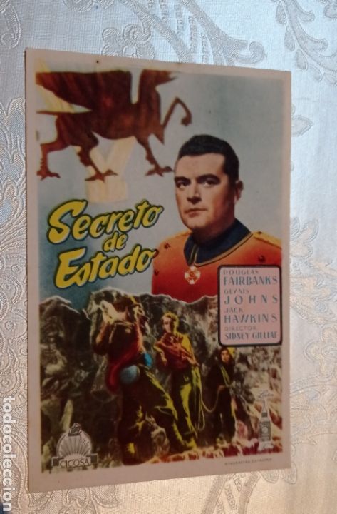 Cine: folleto de mano SECRETO DE ESTADO , Douglas Fairbanks