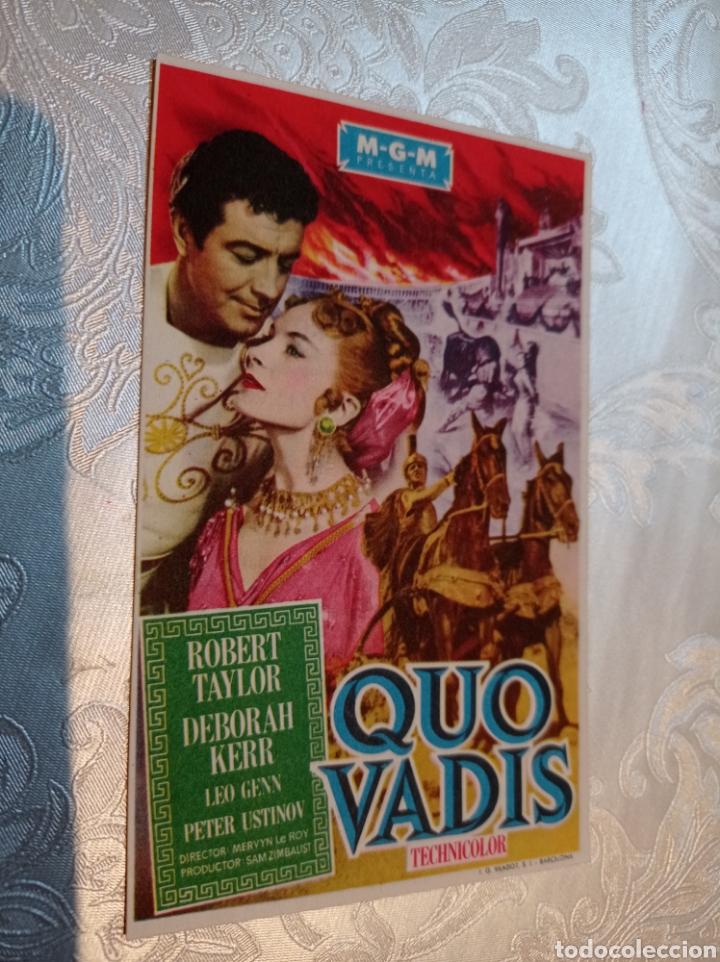 Cine: folleto de mano QUO VADIS ,Robert Taylor , Deborah Kerr