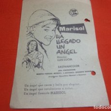 Cine: PROGRAMA DE CINE LOCAL HA LLEGADO UN ANGEL 1972. Lote 303496518