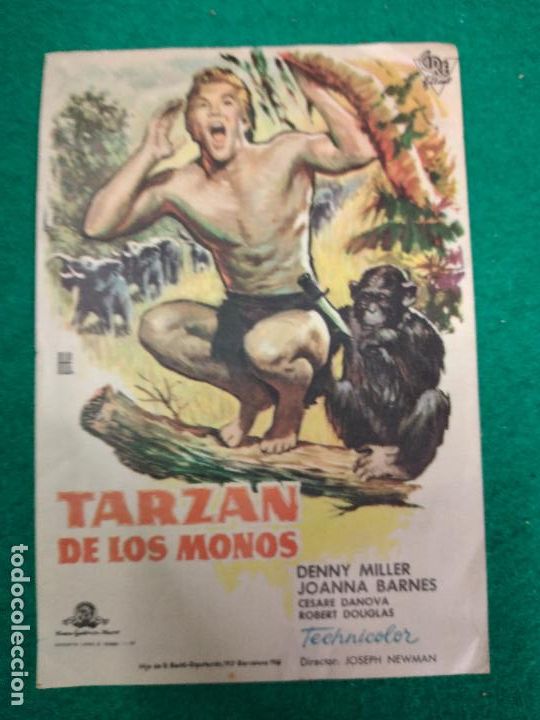 Cine: TARZAN DE LOS MONOS. DENNY MILLER. PROGRAMA DE CINE. - Foto 1