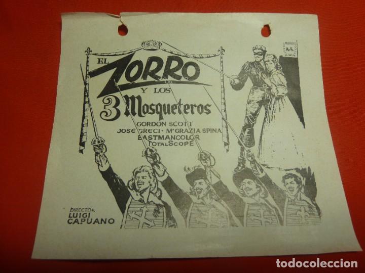 Cine: PROGRAMA DE CINE LOCAL EL ZORRO Y LOS 3 MOSQUETEROS - Foto 1