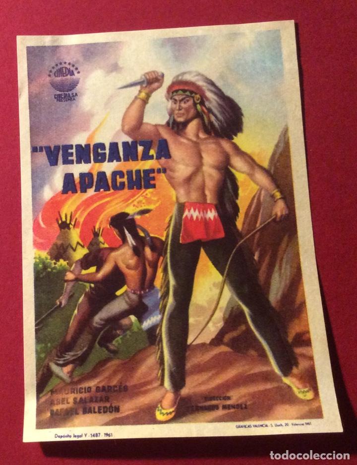 Cine: FOLLETO DE MANO VENGANZA APACHE. SIN PUBLICIDAD