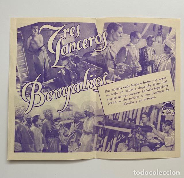 Cine: TRES LANCEROS BENGALIES. DOBLE PARAMOUNT. GARY COOPER. CON CINE. IMPECABLE - Foto 2