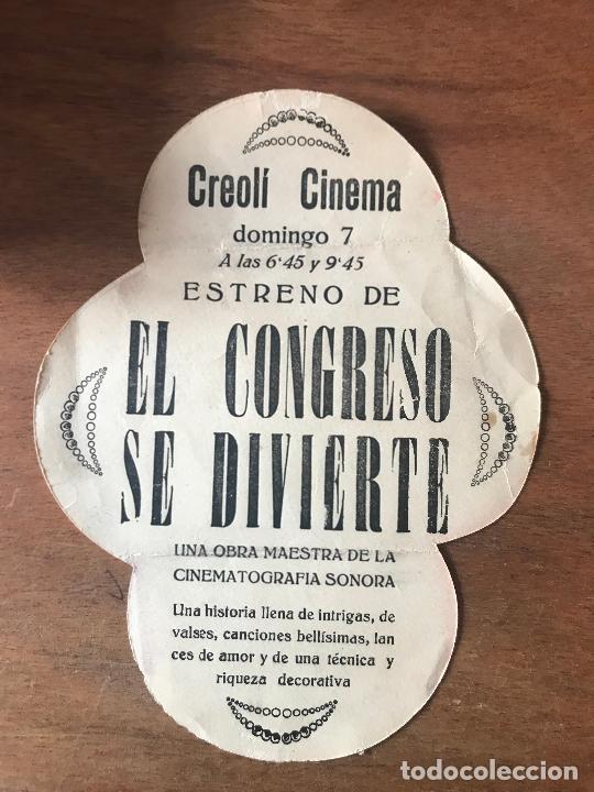 Cine: El congreso se divierte. Programa de mano troquelado. - Foto 2