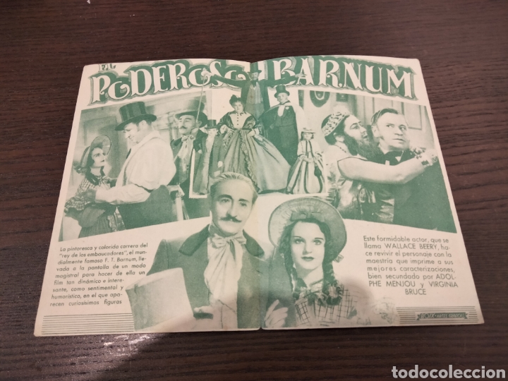 Cine: Folleto &rdquo;El poderoso Barnum&rdquo; con Wallace Beery - Linares - Foto 3
