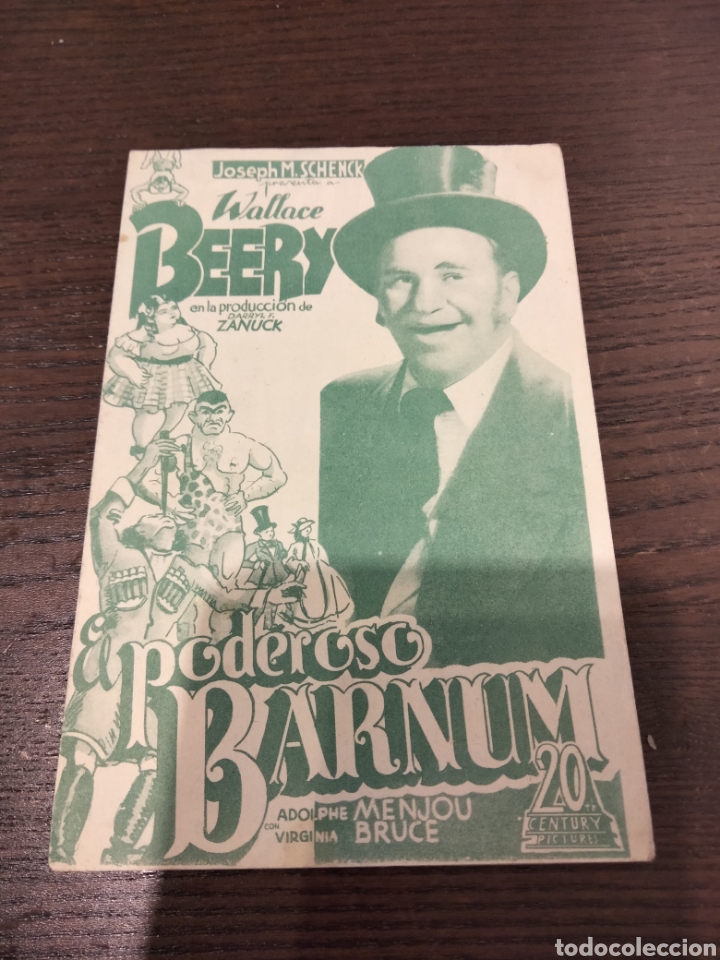 Cine: Folleto &rdquo;El poderoso Barnum&rdquo; con Wallace Beery - Linares - Foto 1