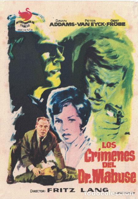 Cine: PROGRAMA DE CINE. LOS CR&Iacute;MENES DEL DR. MABUSE PC-5198 - Foto 1