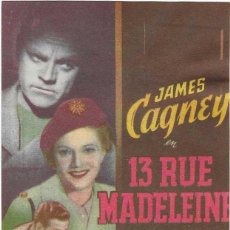 Cine: PROGRAMA CINE. 13 RUE MADELEINE. JAMES CAGNEY. 19-1362