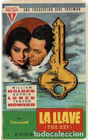  Flyers Publicitaires de films Anciens: PROGRAMA DE CINE. LA LLAVE (THE KEY) PC-5205