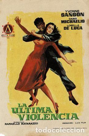  Flyers Publicitaires de films Anciens: PROGRAMA DE CINE. LA &Uacute;LTIMA VIOLENCIA PC-5212