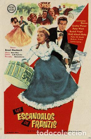  Flyers Publicitaires de films Anciens: PROGRAMA DE CINE. LOS ESC&Aacute;NDALOS DE FRANZIS PC-5249