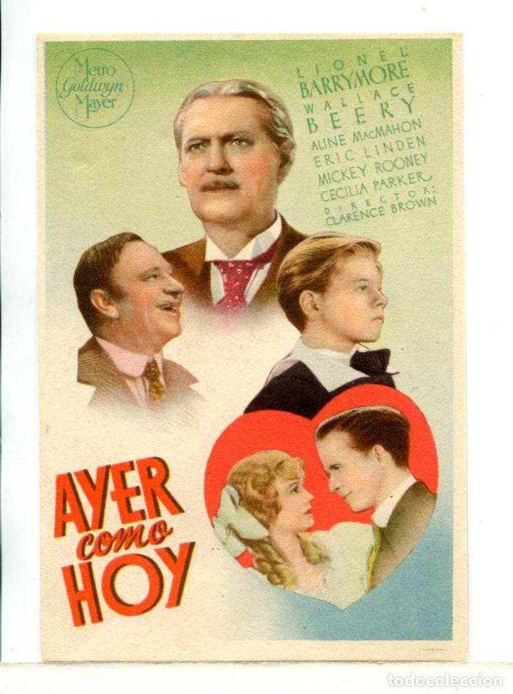  Flyers Publicitaires de films Anciens: AYER COMO HOY, con Wallace Beery.