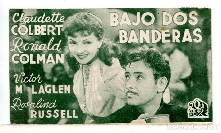  Flyers Publicitaires de films Anciens: BAJO DOS BANDERAS, con Claudette Colbert.