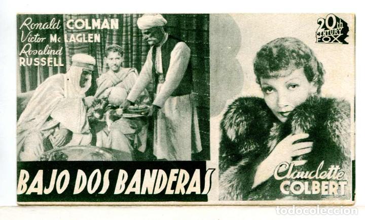  Flyers Publicitaires de films Anciens: BAJO DOS BANDERAS, con Claudette Colbert.