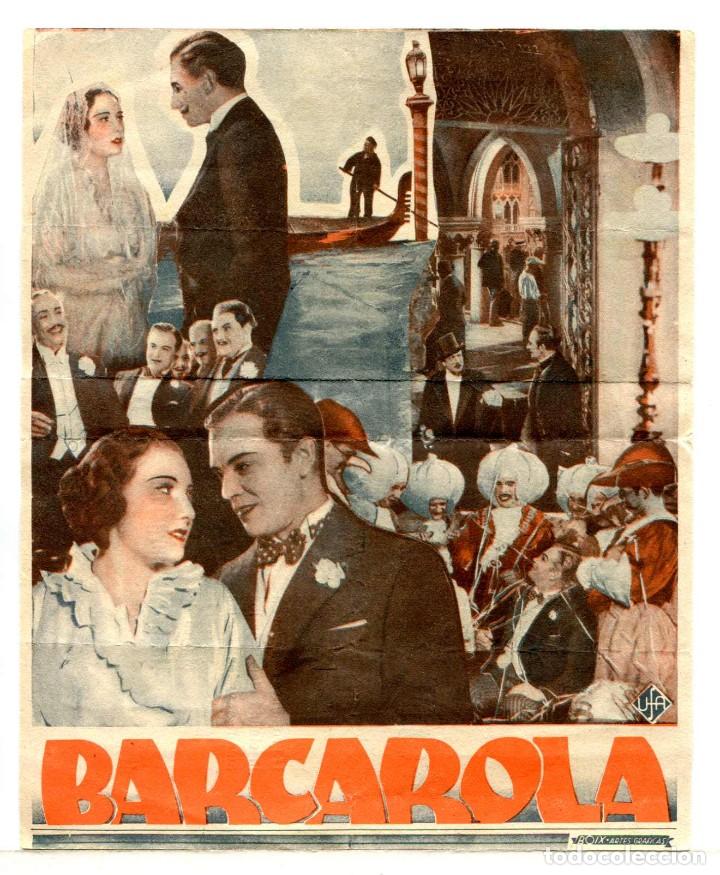  Flyers Publicitaires de films Anciens: BARCAROLA, con Elsa Wargner.