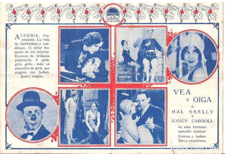 Cine: PTCC 111 LA DANZA DE LA VIDA PROGRAMA DOBLE PARAMOUNT URUGUAYO NANCY CARROLL HAL SKELLY - Foto 2