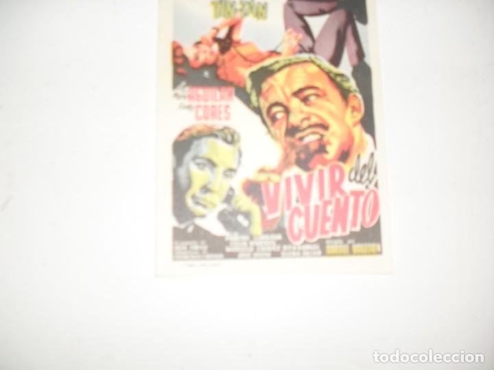  Flyers Publicitaires de films Anciens: programa de mano sencillo,sin texto publicitario .titulo:VIVIR DEL CUENTO.