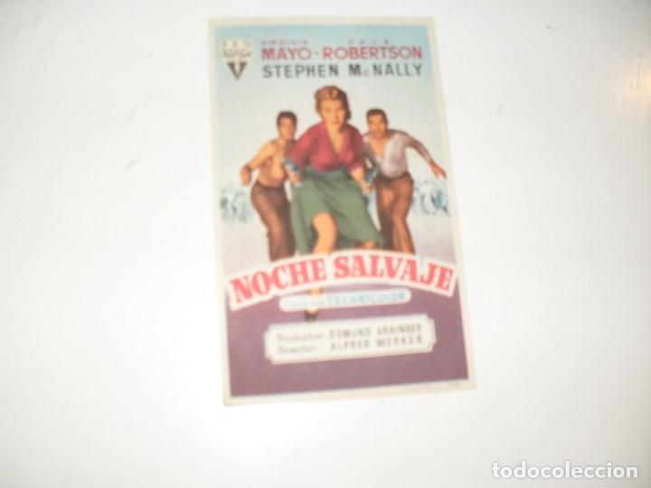  Flyers Publicitaires de films Anciens: programa de mano sencillo,sin texto publicitario .titulo: NOCHE SALVAJE.