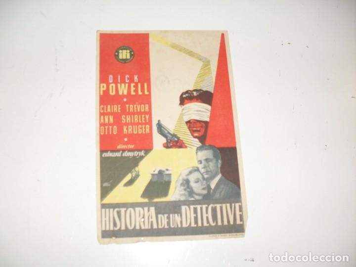 Cine: programa de mano sencillo,sin texto publicitario .titulo: HISTORIA DE UN DETECTIVE.
