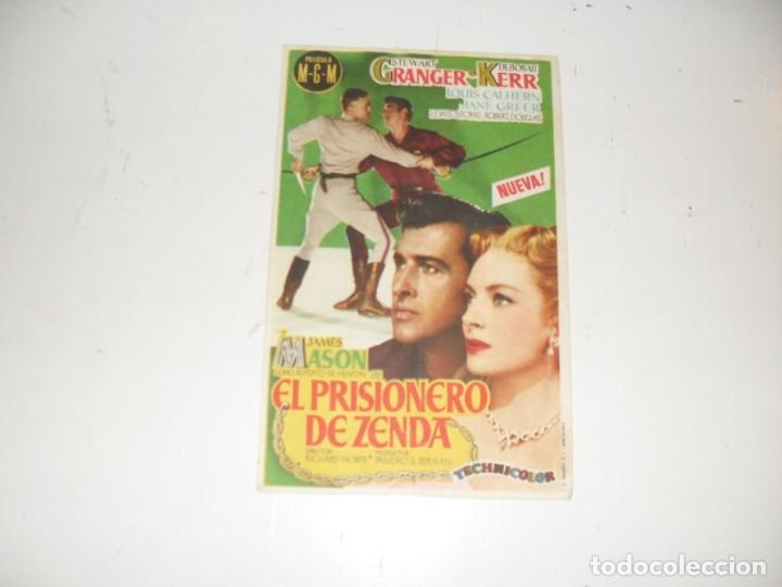 Cine: programa de mano sencillo,sin texto publicitario .titulo: EL PRISIONERO DE ZENDA.