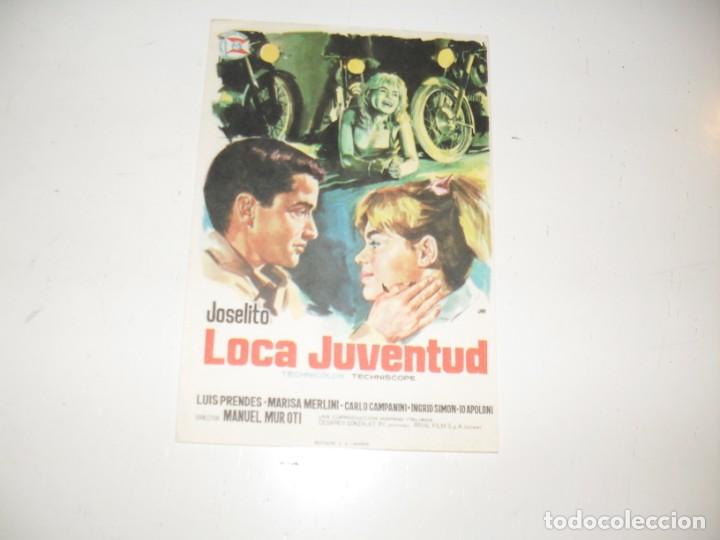 Cine: programa de mano sencillo,sin texto publicitario .titulo: LOCA JUVENTUD.