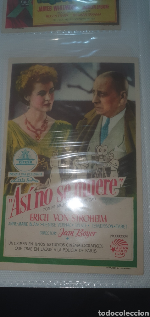  Flyers Publicitaires de films Anciens: As&iacute; no se muere simple