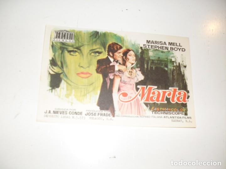 Cine: programa de mano sencillo,sin texto publicitario .titulo: MARTA.