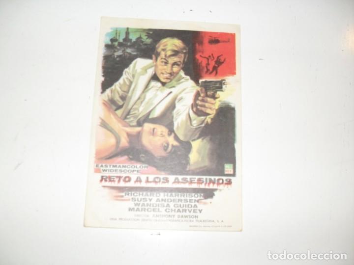 Cine: programa de mano sencillo,sin texto publicitario .titulo: RETO A LOS ASESINOS.