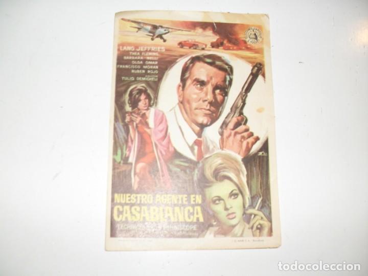 Cine: programa de mano sencillo,sin texto publicitario .titulo: NUESTRO AGENTE EN CASABLANCA.