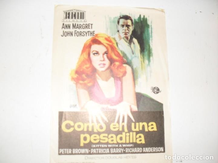 Cine: programa de mano sencillo,sin texto publicitario .titulo: COMO EN UNA PESADILLA.