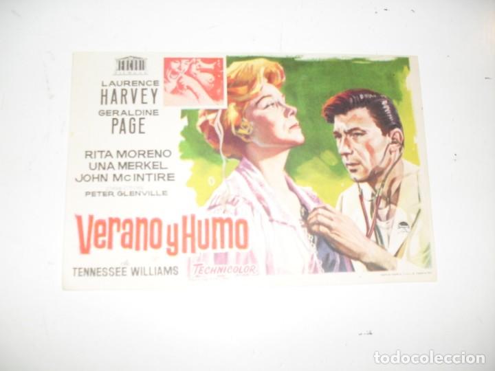 Cine: programa de mano sencillo,sin texto publicitario .titulo:VERANO Y HUMO.