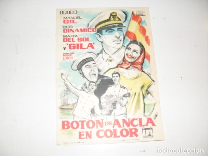 Cine: programa de mano sencillo,sin texto publicitario .titulo: BOTON DE ANCLA EN COLOR.