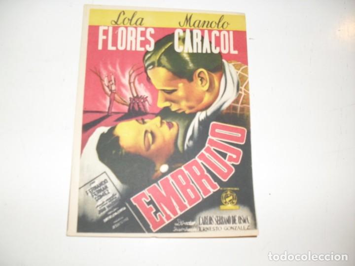 Cine: programa de mano sencillo,sin texto publicitario .titulo: EMBRUJO.