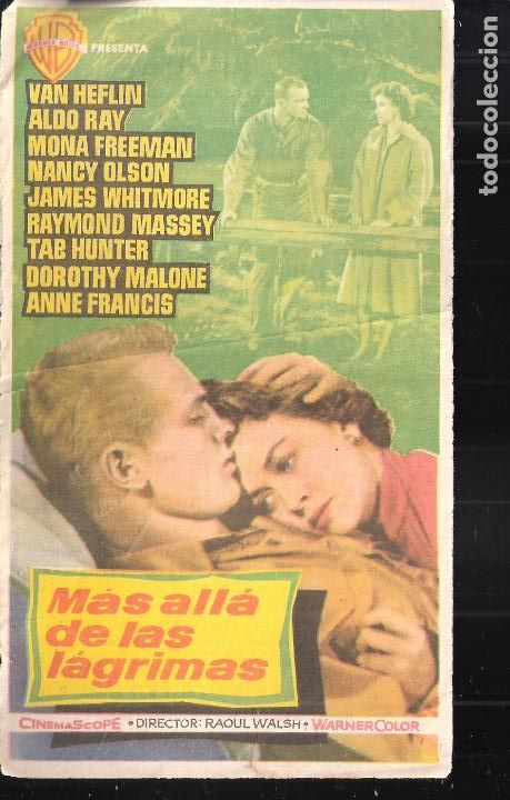 Folhetos de m&atilde;o de filmes antigos de cinema: M&aacute;s all&aacute; de las l&aacute;grimas. Mayo 1959. Teatro Menacho. Badajoz.