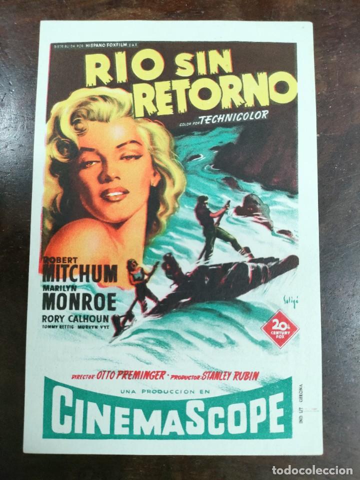  Foglietti di film di film antichi di cinema: RIO SIN RETORNO - SIMPLE CON PUBLICIDAD - GERONA PERFECTO