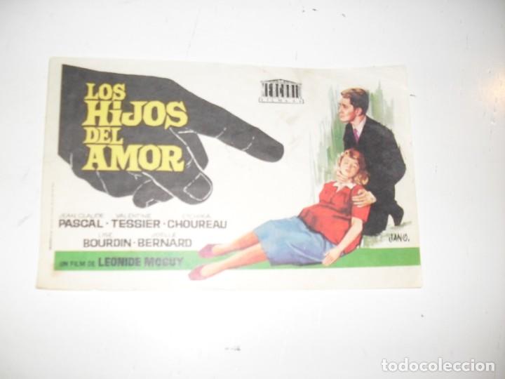 Cine: programa de mano sencillo,sin texto publicitario .titulo: LOS HIJOS DEL AMOR