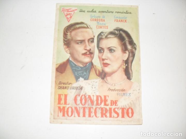 Kino: programa de mano sencillo,sin texto publicitario .titulo EL CONDE DE MONTECRISTO.