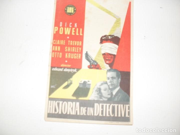 Kino: programa de mano sencillo,sin texto publicitario .titulo HISTORIA DE UN DETECTIVE.
