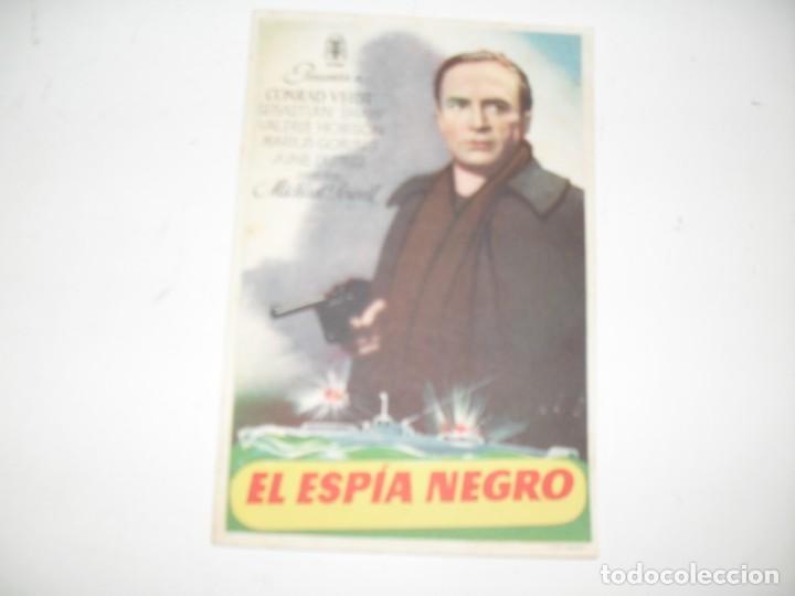 Kino: programa de mano sencillo,sin texto publicitario .titulo EL ESPIA NEGRO.