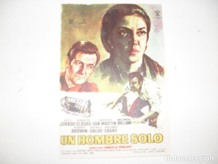 Kino: programa de mano sencillo,sin texto publicitario .titulo UN HOMBRE SOLO