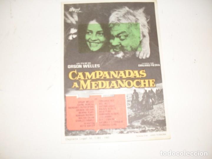 Kino: programa de mano sencillo,sin texto publicitario .titulo CAMPANADAS A MEDIANOCHE.