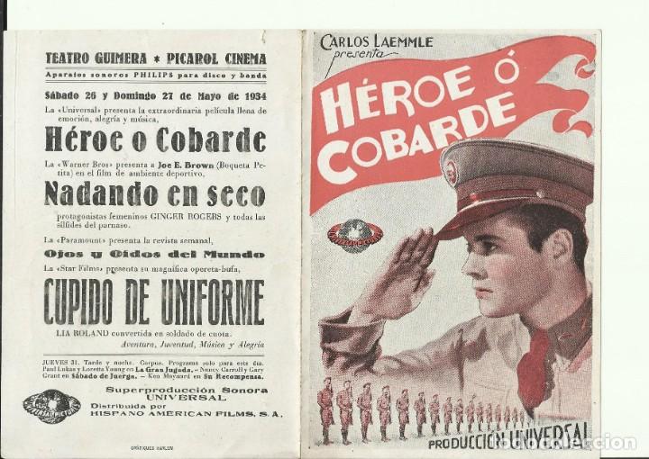 Cine: PTCC 106 HEROE O COBARDE PROGRAMA DOBLE UNIVERSAL TOM BROWN SIDNEY TOLER TYRONE POWER ALAN LADD BOXE - Foto 2