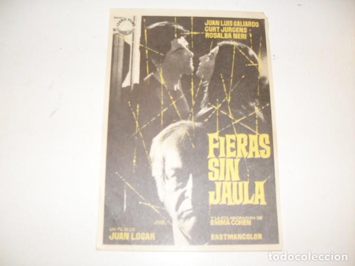 Kino: programa de mano sencillo,sin texto publicitario .titulo FIERAS SIN JAULA.