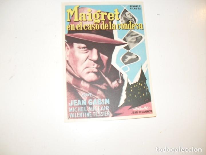 Kino: programa de mano sencillo,sin texto publicitario .titulo MAIGRET EN EL CASO DE LA CONDESA.