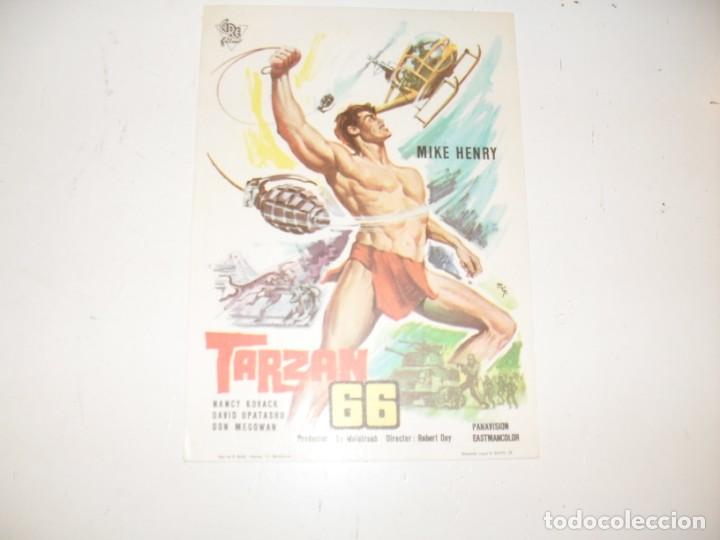 Kino: programa de mano sencillo,sin texto publicitario .titulo: TARZAN 66.