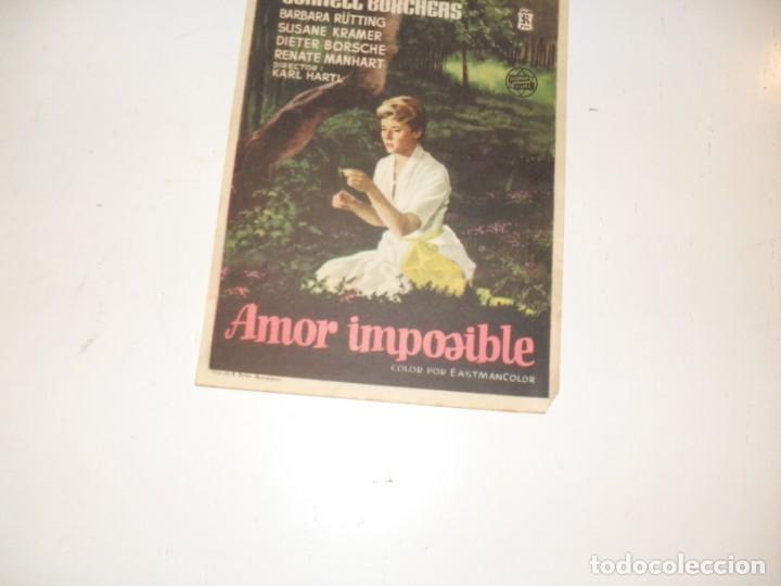Kino: programa de mano sencillo,sin texto publicitario .titulo: AMOR IMPOSIBLE.