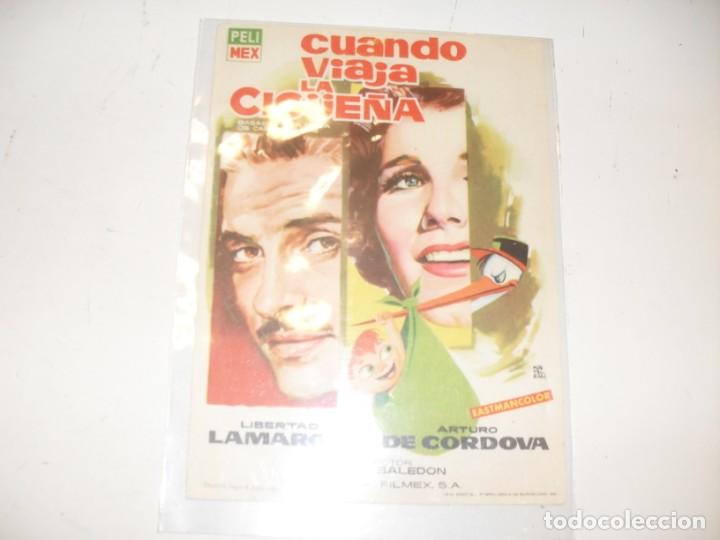 Kino: programa de mano sencillo,sin texto publicitario .titulo: CUANDO VIAJA LA CIGUE&Ntilde;A.
