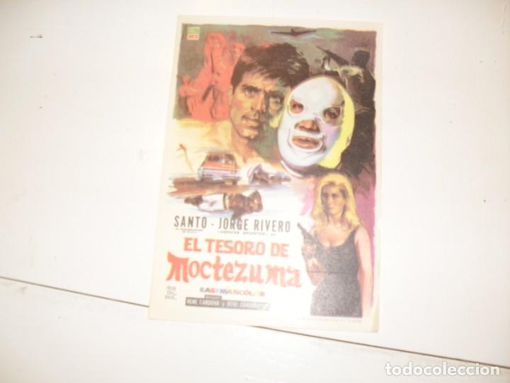 Kino: programa de mano sencillo,sin texto publicitario .titulo :EL TESORO DE MOCTEZUMA.